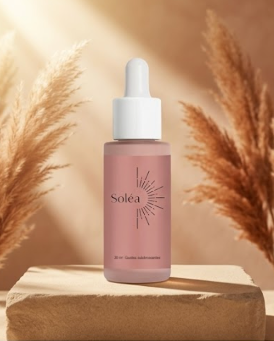 Soléa – flacon avec pampa, tons chauds